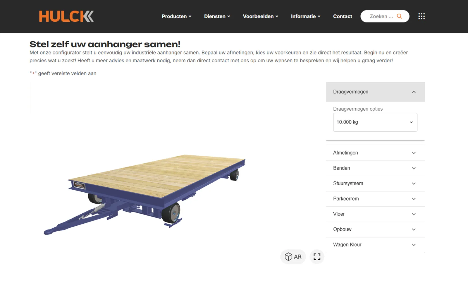 3D/AR Industrial Trailer Configurator